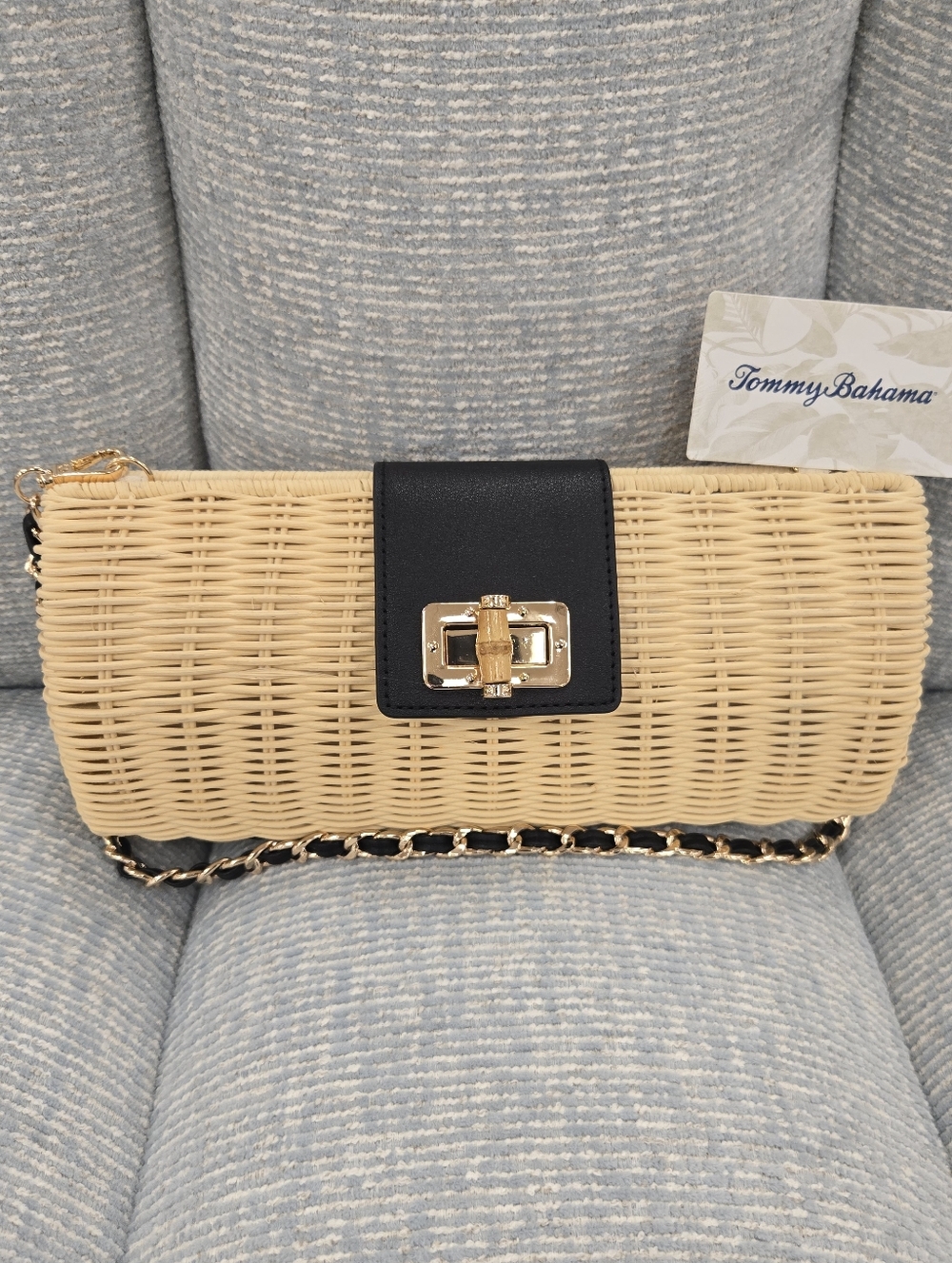 NEW Tommy Bahama Wicker Clutch Handbag
